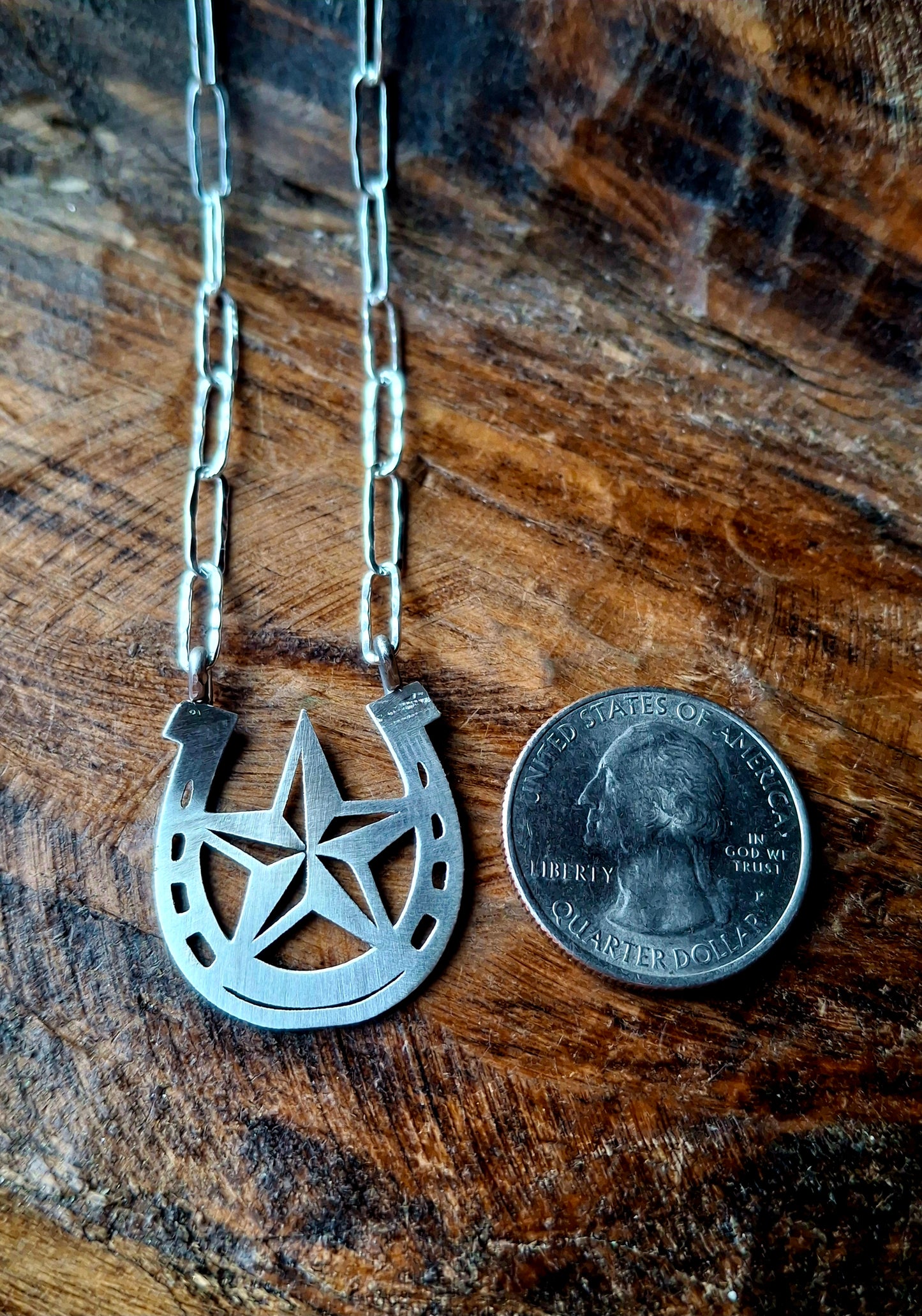 Sterling Horseshoe Star Necklace