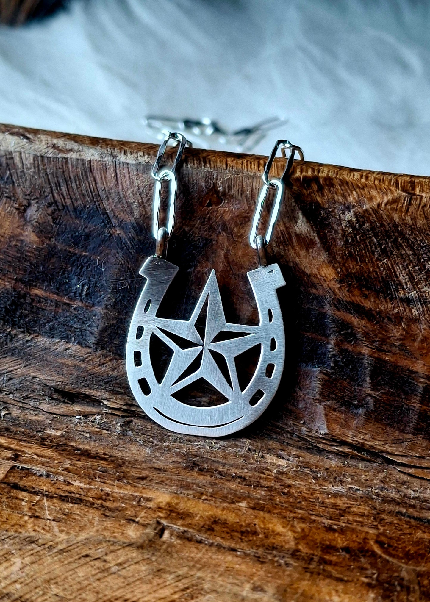 Sterling Horseshoe Star Necklace