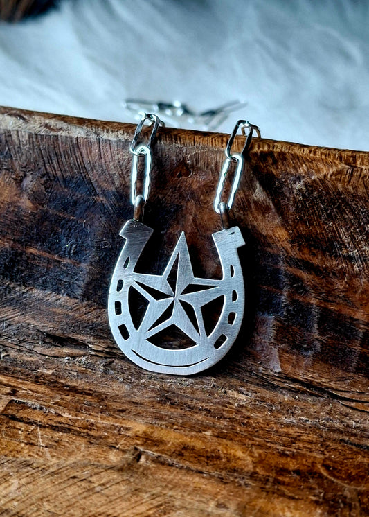 Sterling Horseshoe Star Necklace