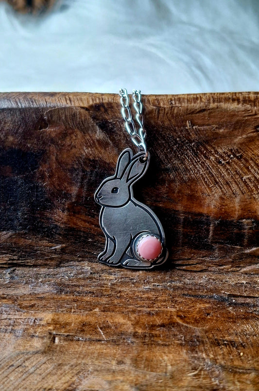 Pink Conch Bunny Necklace