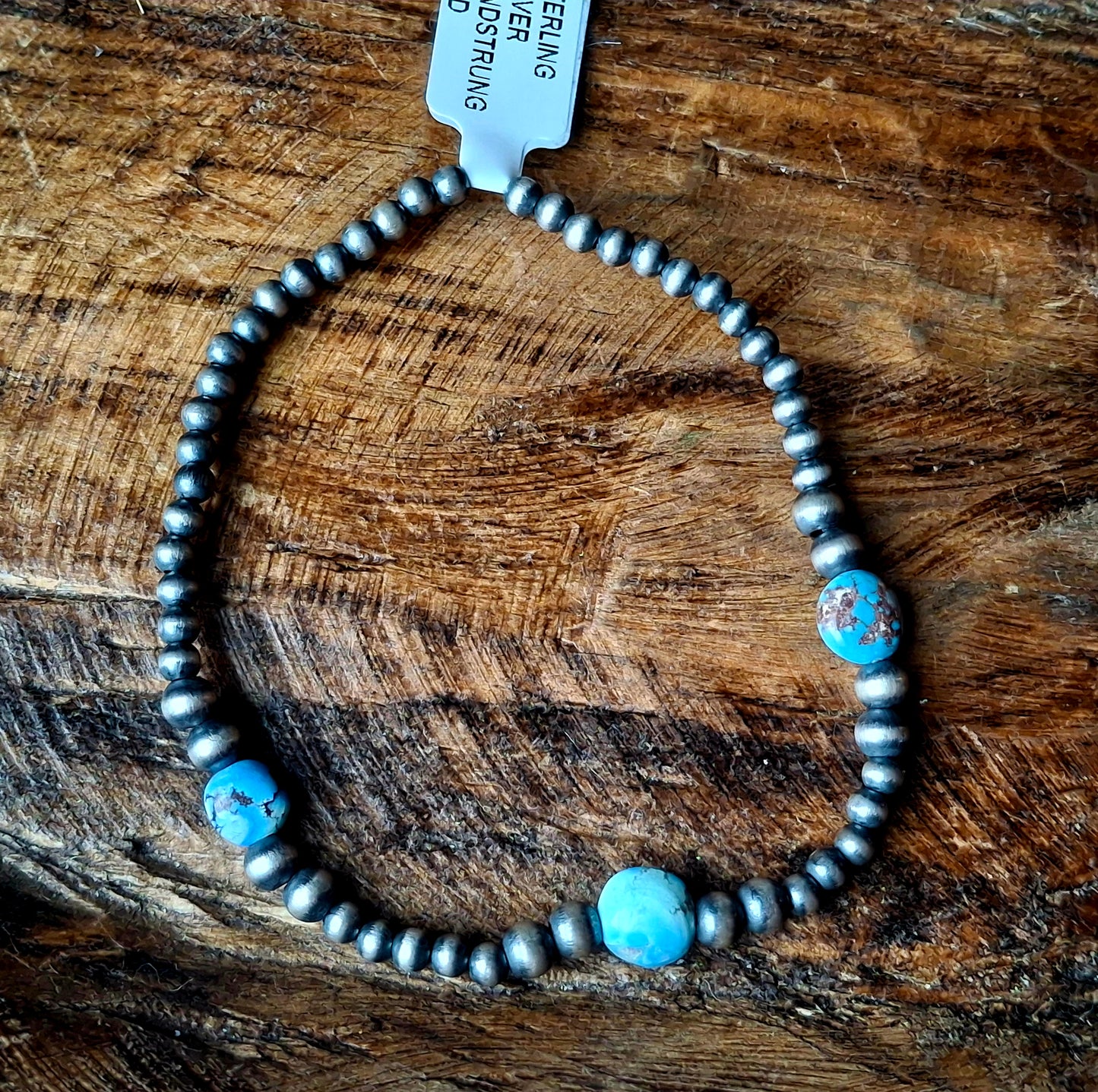 Golden Hills/Sterling Pearls Stretch Bracelet