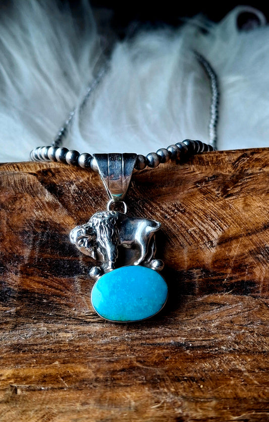 Kingman Bison Pendant