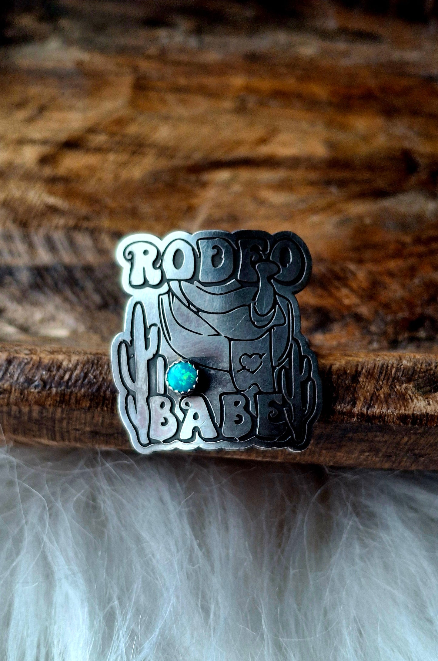 Rodeo Babe Blue Opal Adjustable Ring