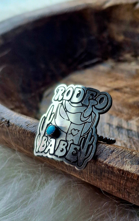 Rodeo Babe Blue Opal Adjustable Ring