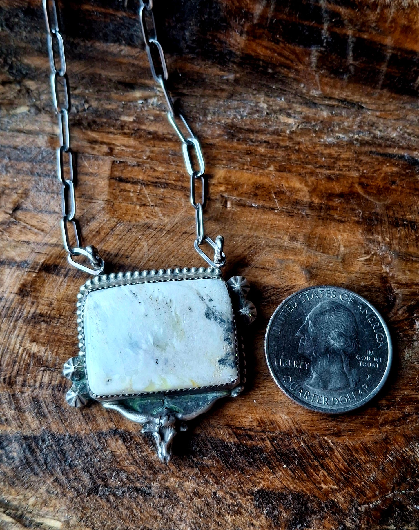 White Buffalo Longhorn Necklace