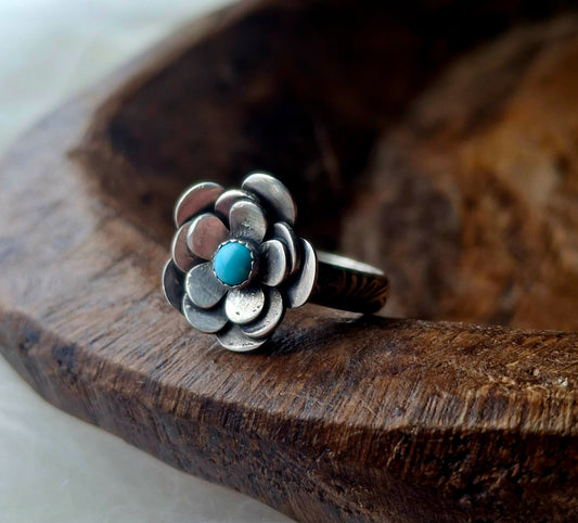 Kingman Adjustable Flower Ring