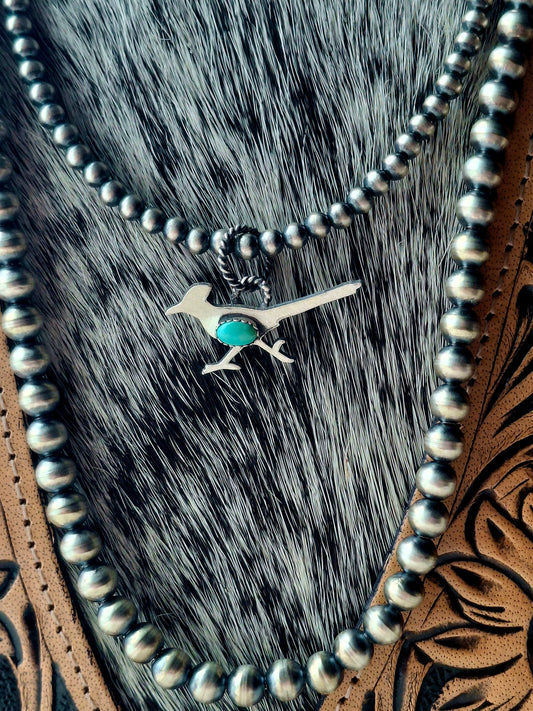 Kingman Dainty Roadrunner Pendant/Charm