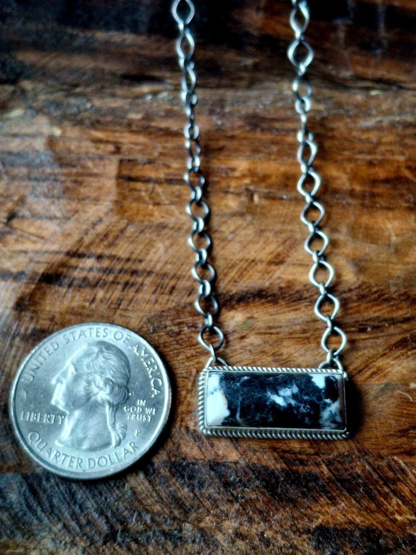 White Buffalo Bar Necklace