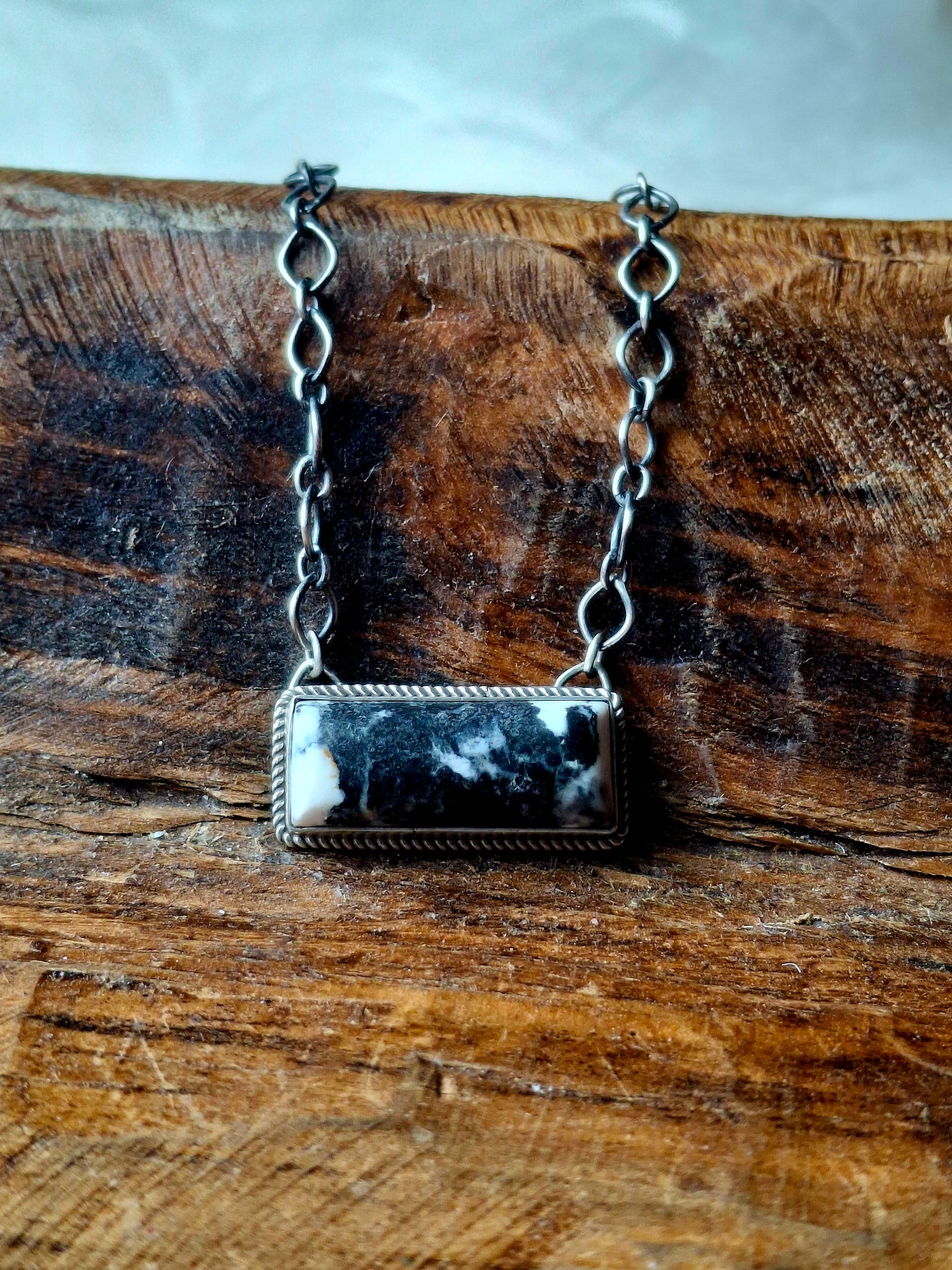 White Buffalo Bar Necklace
