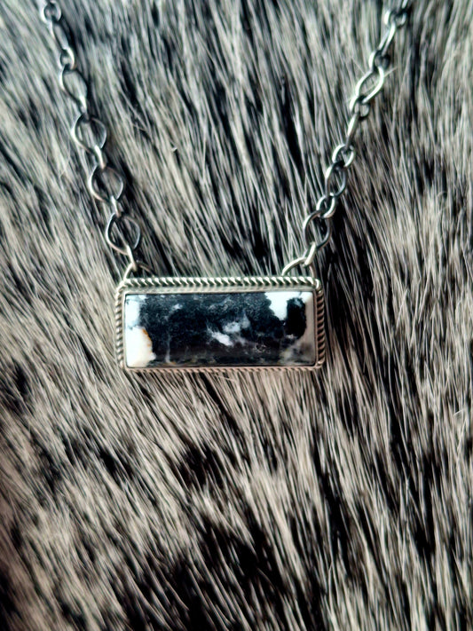 White Buffalo Bar Necklace