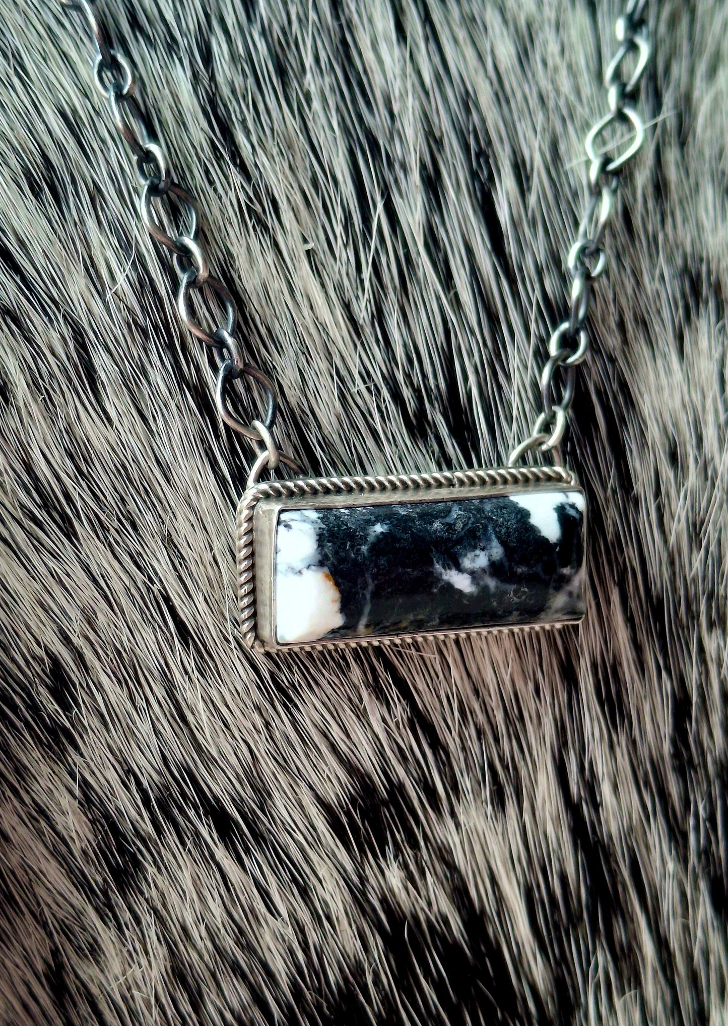 White Buffalo Bar Necklace