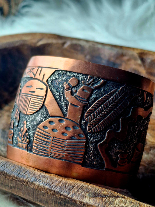 Copper Storyteller Cuff