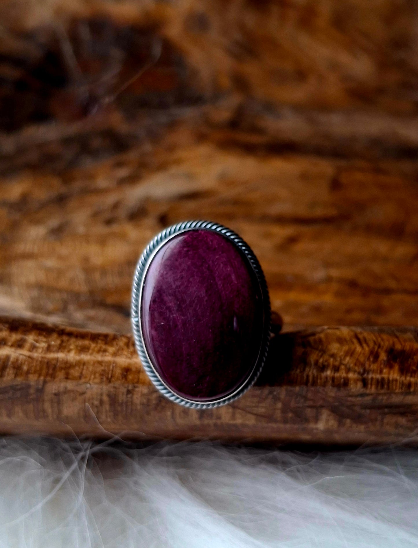 Purple Spiny Adjustable Ring
