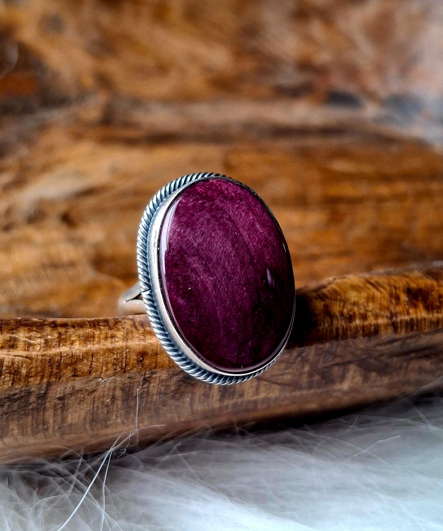 Purple Spiny Adjustable Ring