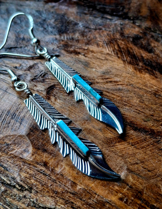 White Water Feather Earrings