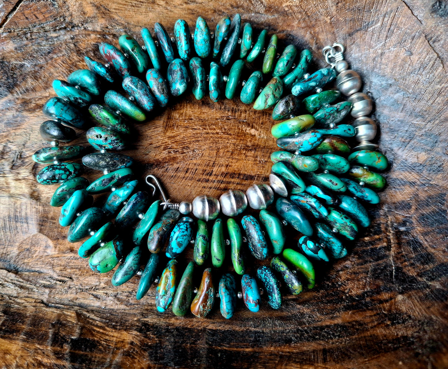 Mixed Turquoise Slab Necklace
