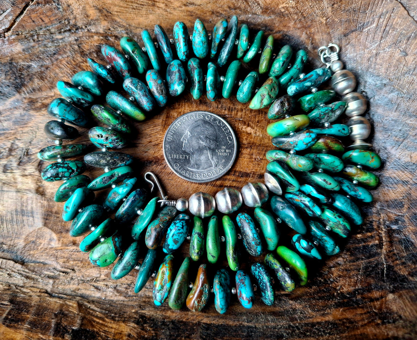 Mixed Turquoise Slab Necklace
