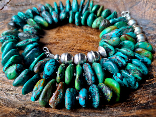Mixed Turquoise Slab Necklace
