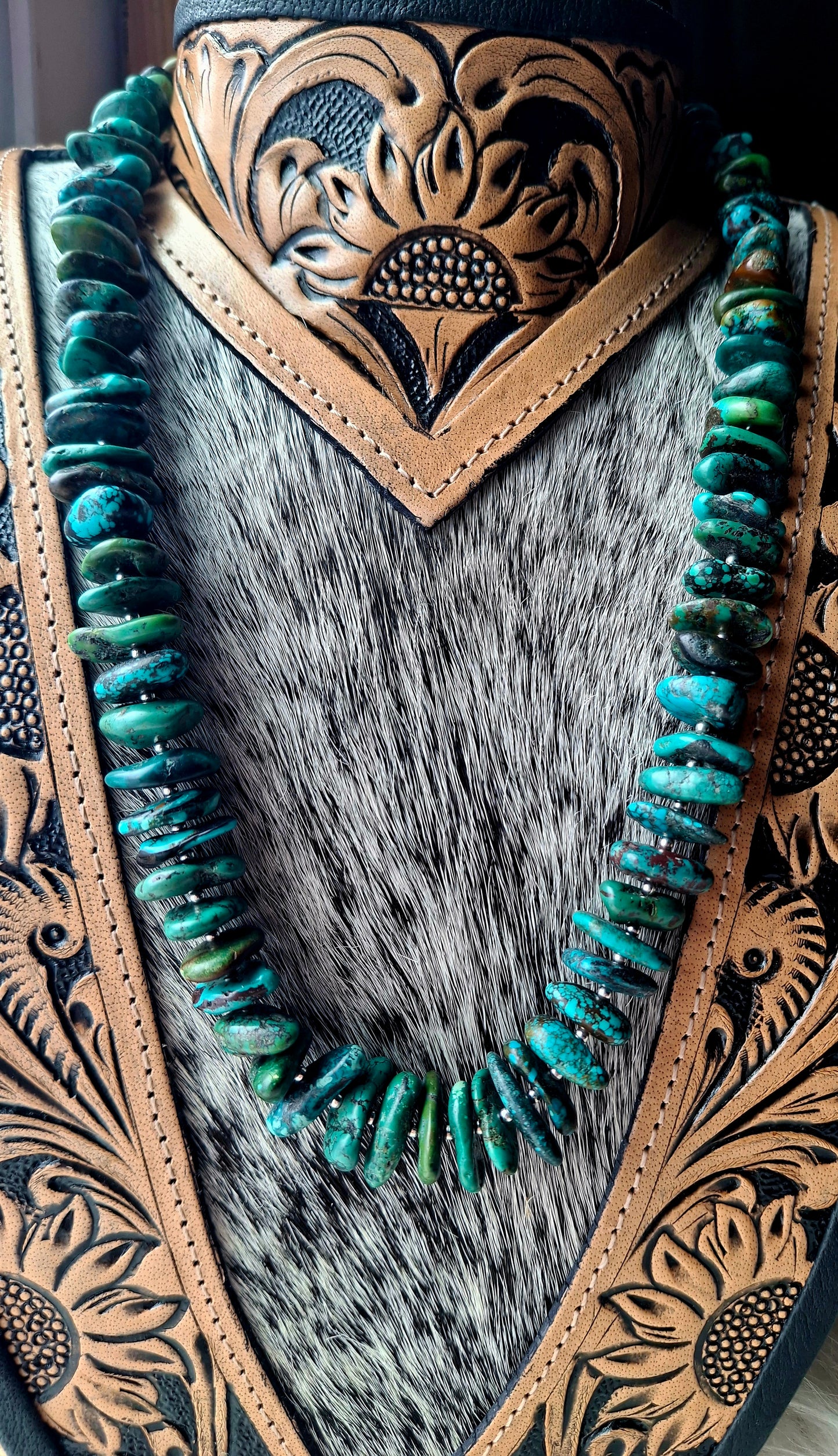 Mixed Turquoise Slab Necklace