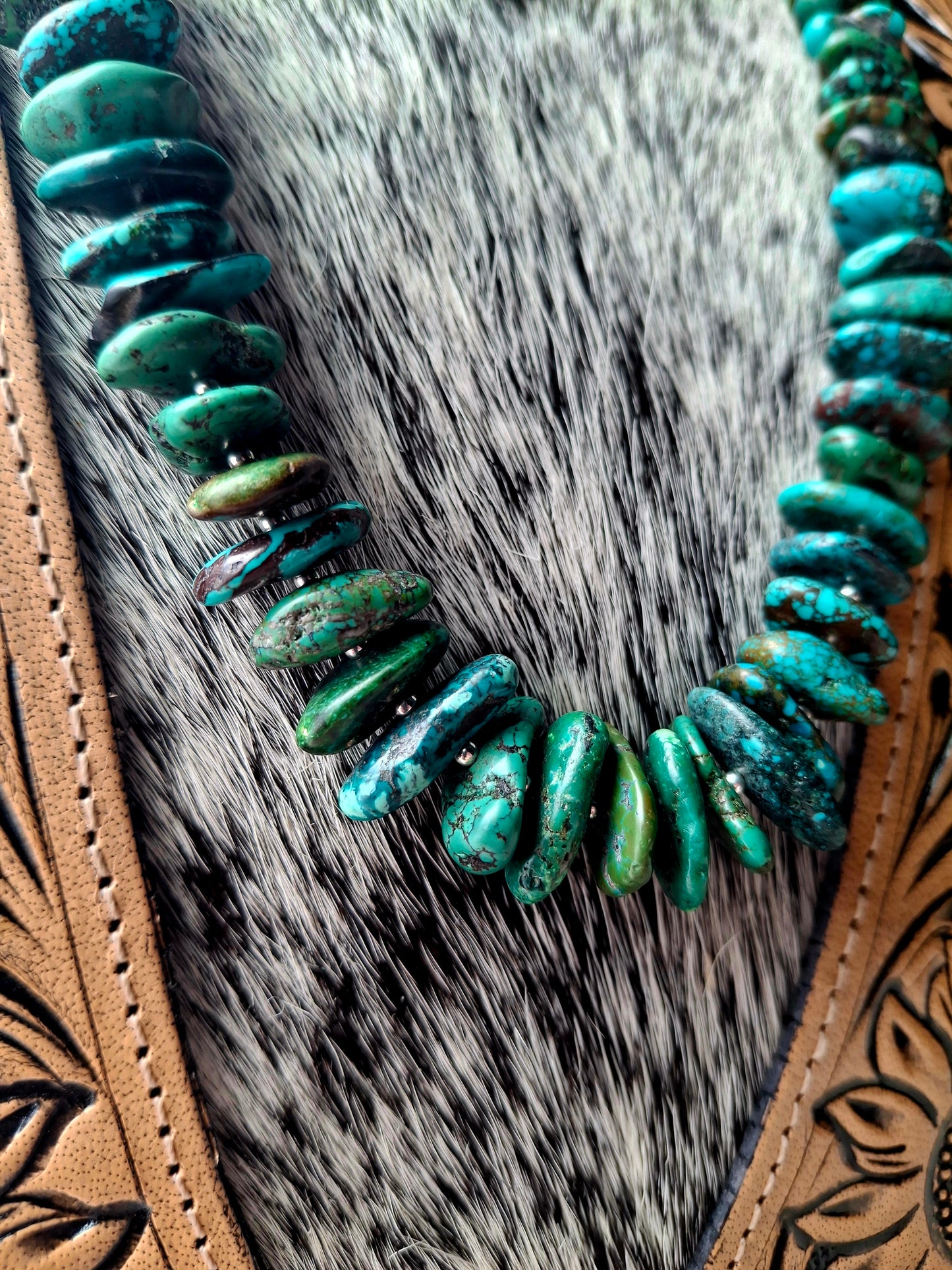Mixed Turquoise Slab Necklace