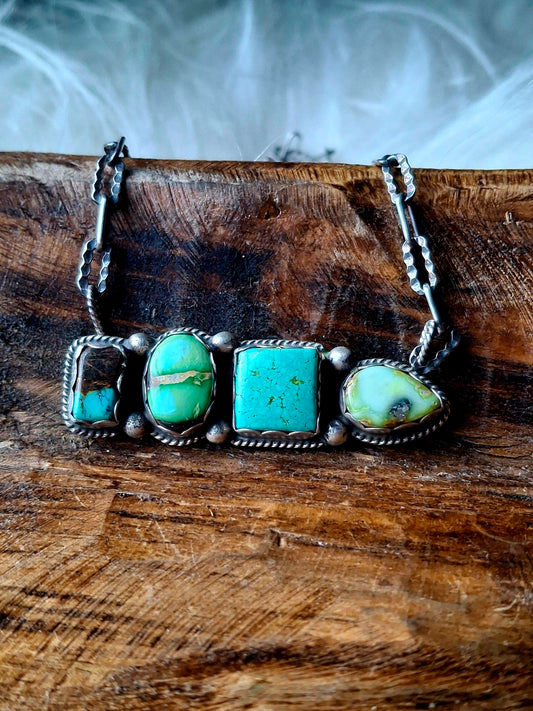 Multi-Turquoise Bar Necklace
