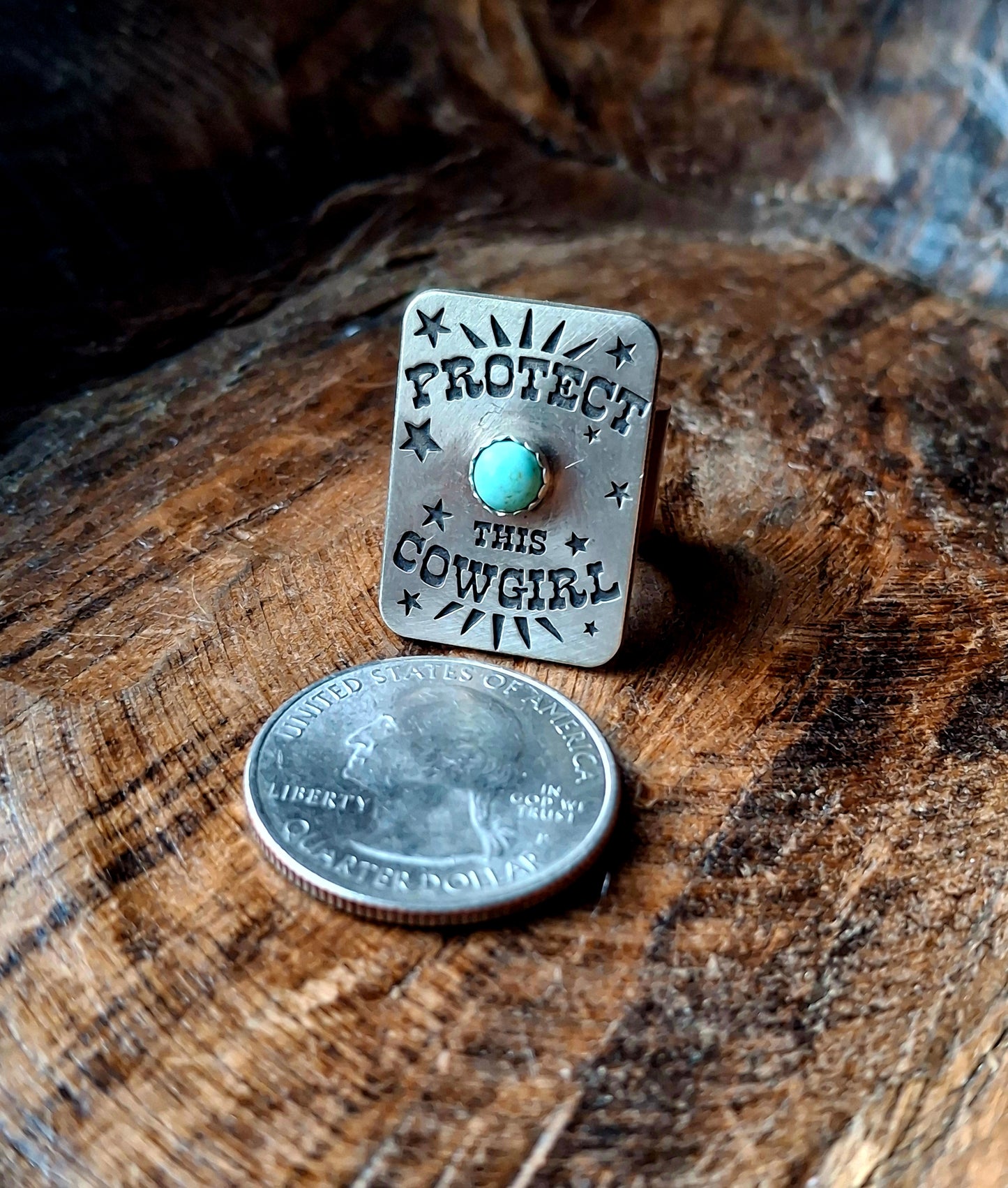 Kingman "Protect This Cowgirl" Ring/Wild Rag Slide