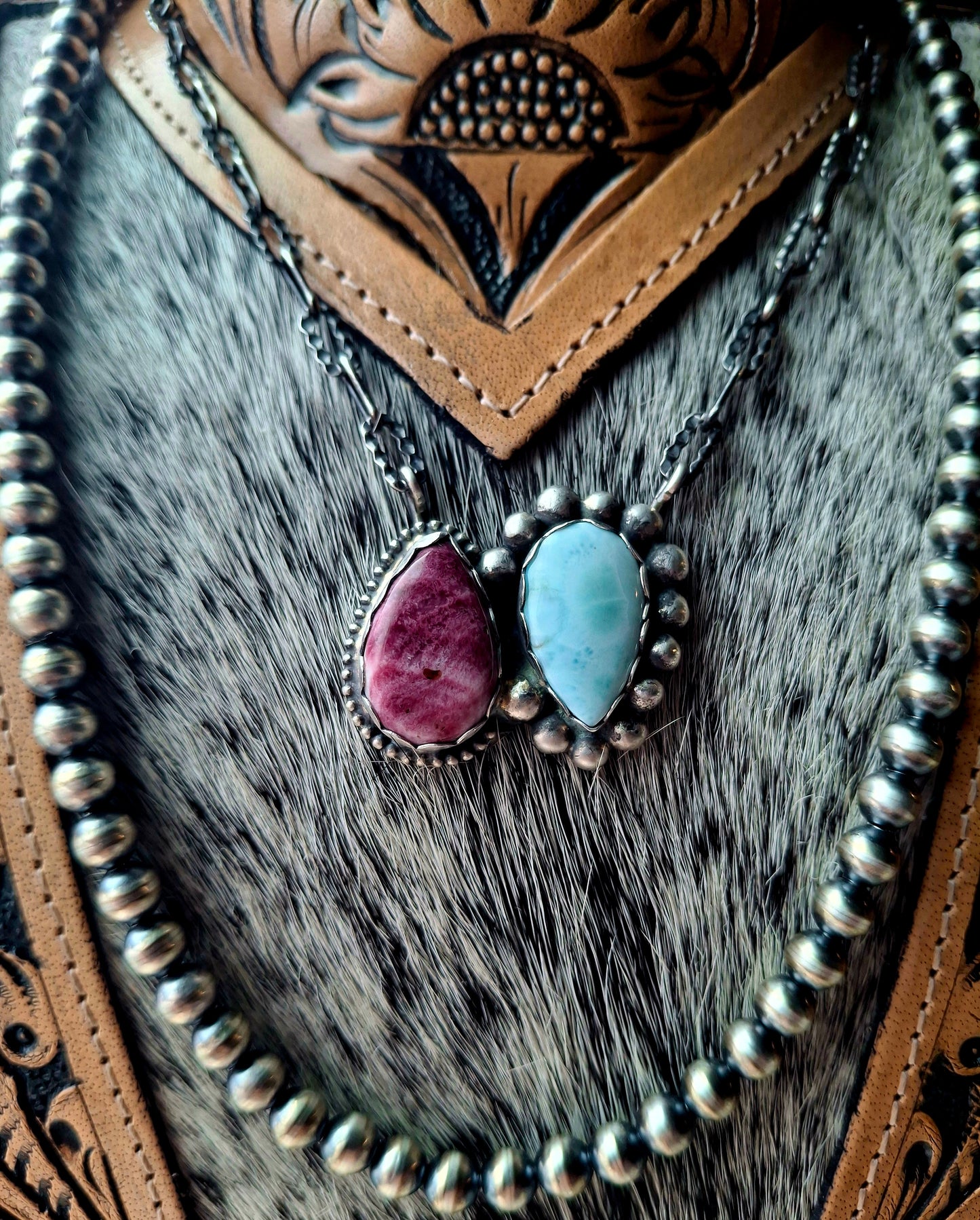Purple Spiny/Larimar Necklace