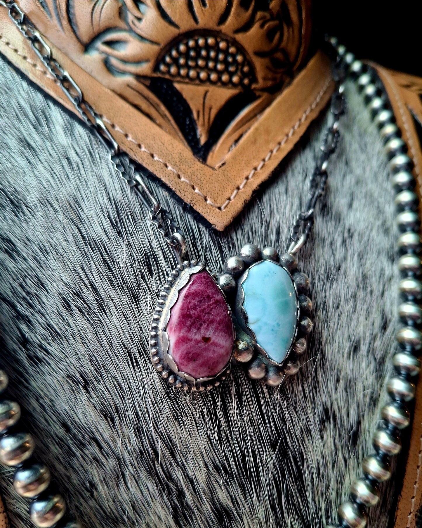 Purple Spiny/Larimar Necklace