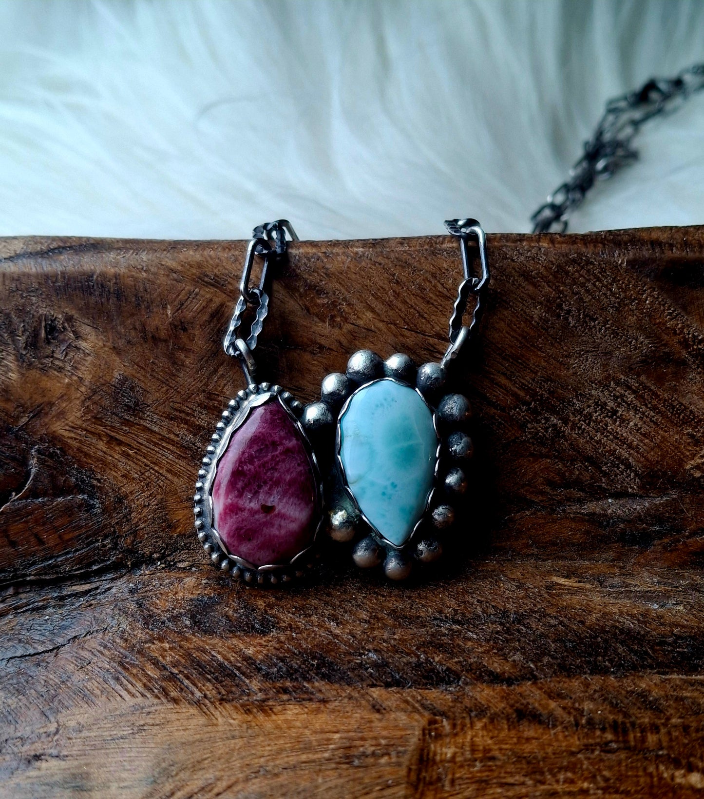 Purple Spiny/Larimar Necklace