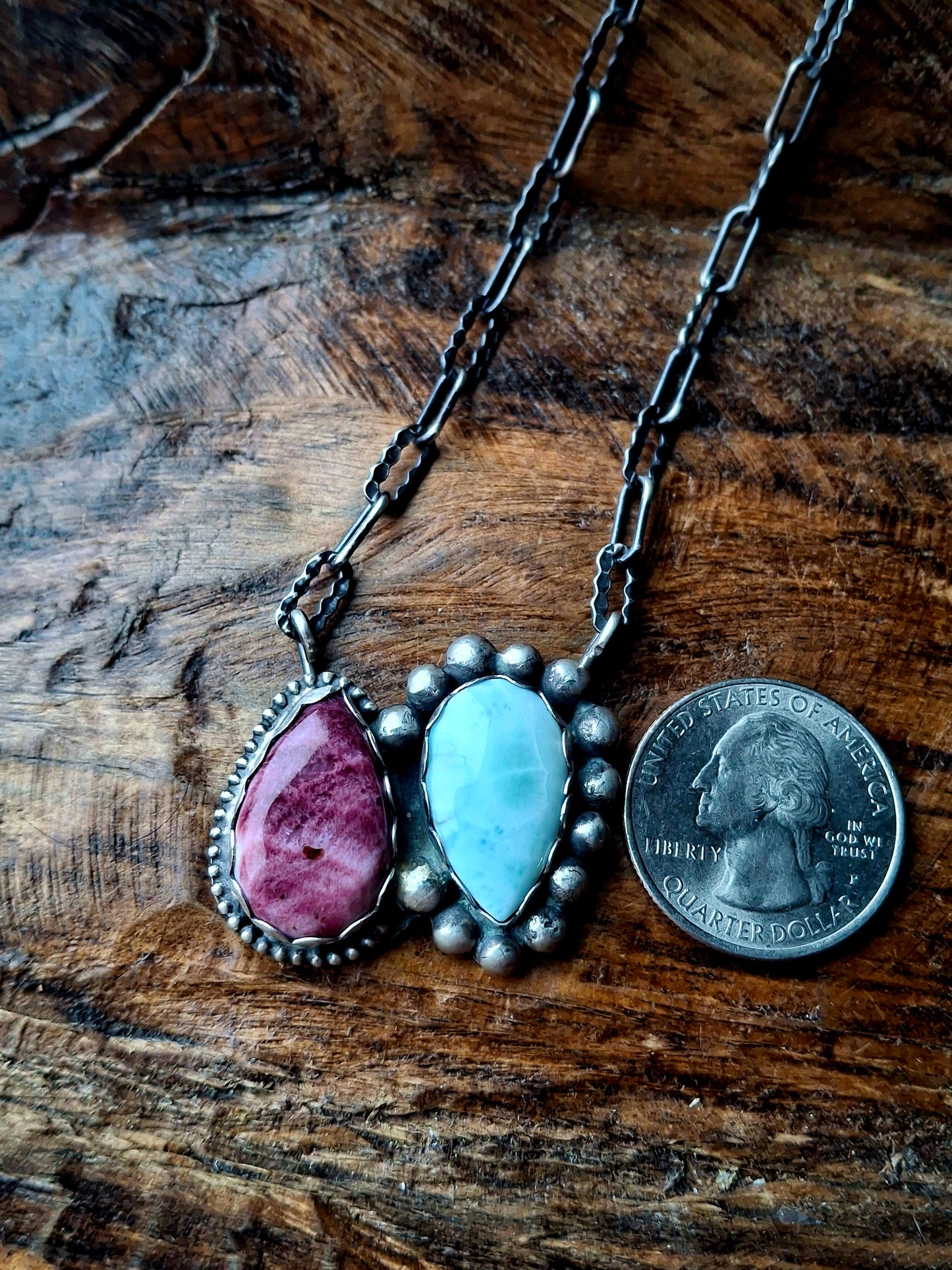 Purple Spiny/Larimar Necklace