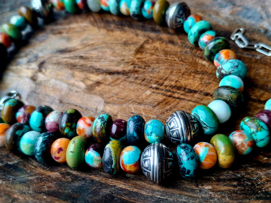 Multi-Stone Bead Necklace (B)