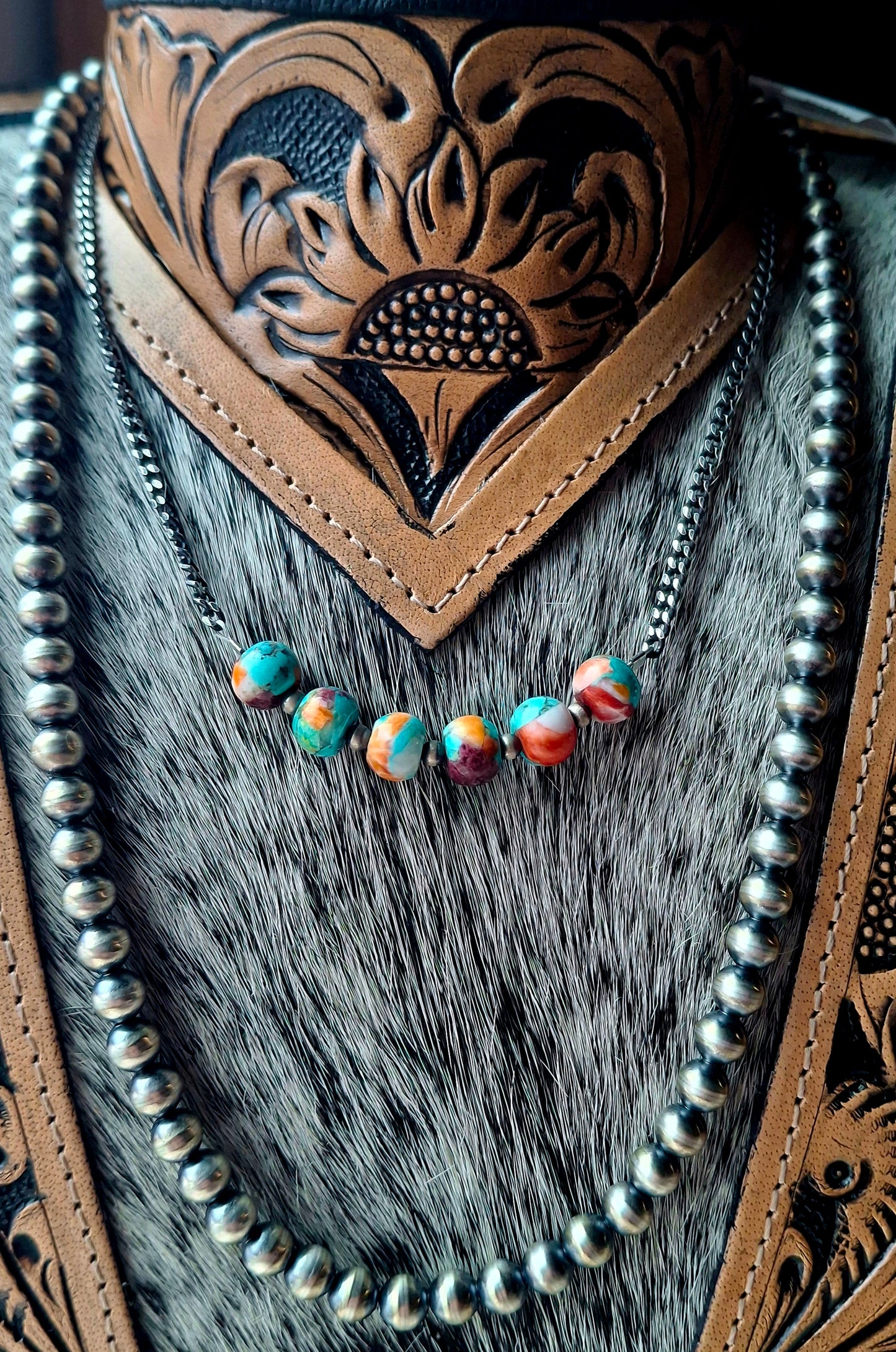 Spiny Mix Necklace on Cuban Chain