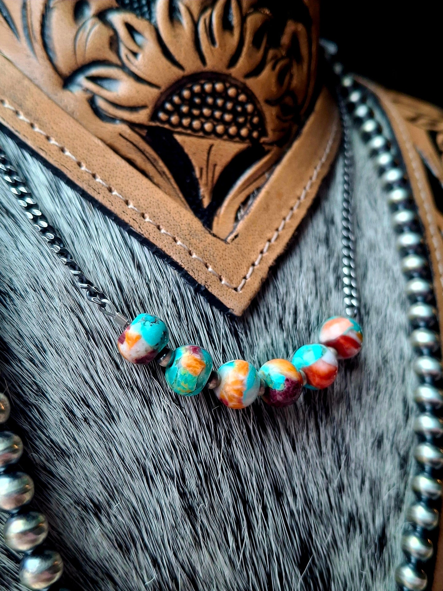 Spiny Mix Necklace on Cuban Chain
