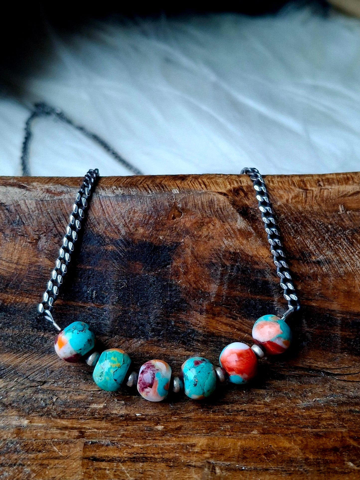 Spiny Mix Necklace on Cuban Chain