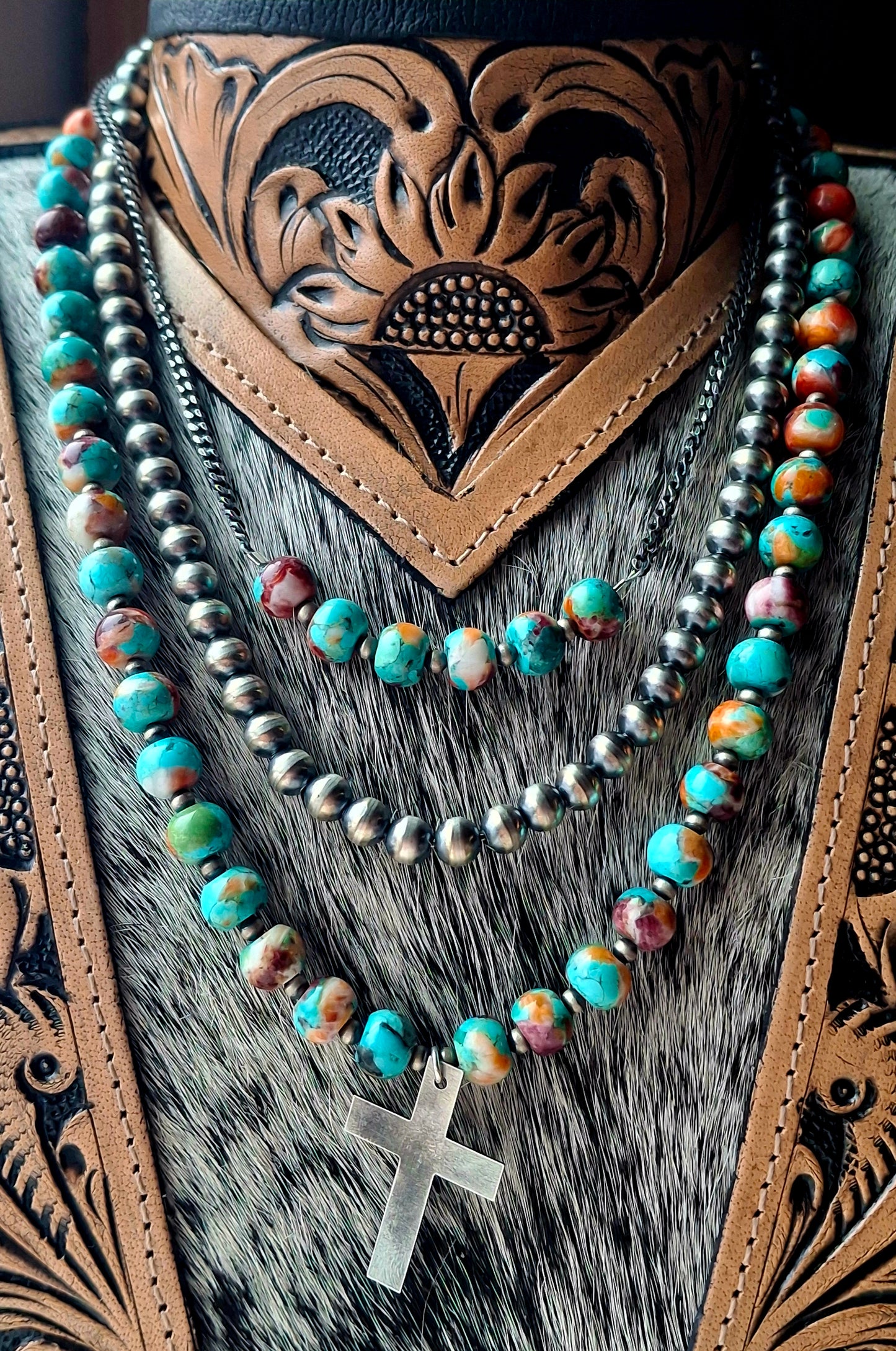 Spiny Mix Necklace on Cuban Chain