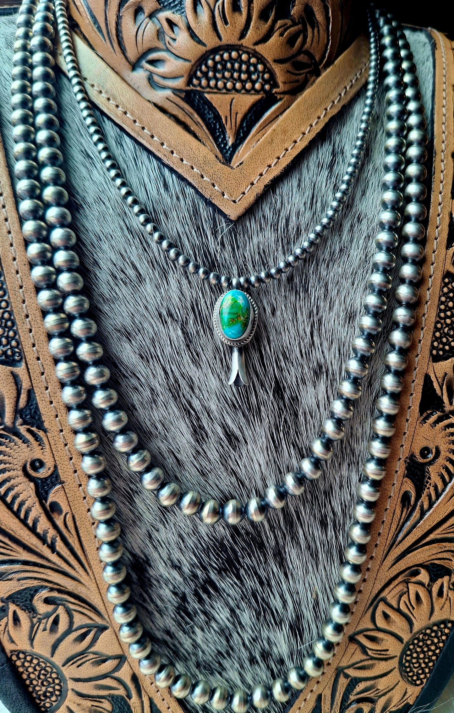 Small Sonoran Gold Blossom on Pearls
