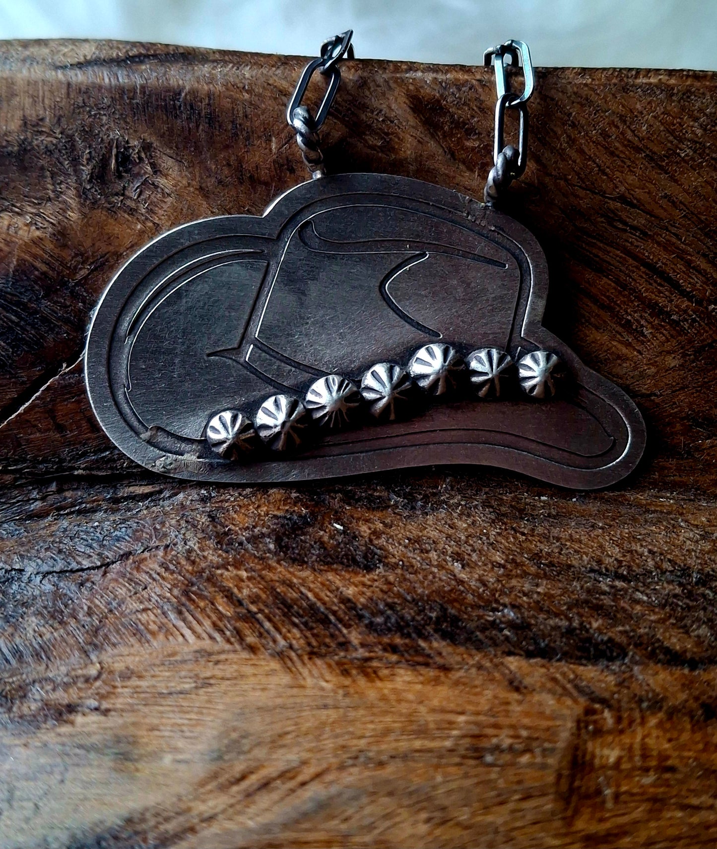 Sterling Cowboy Hat Necklace