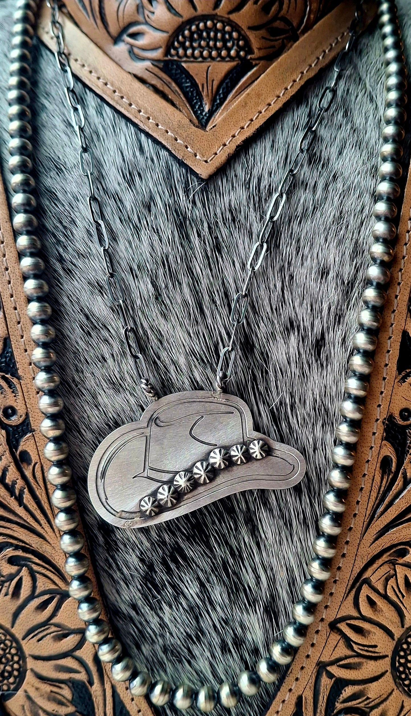 Sterling Cowboy Hat Necklace