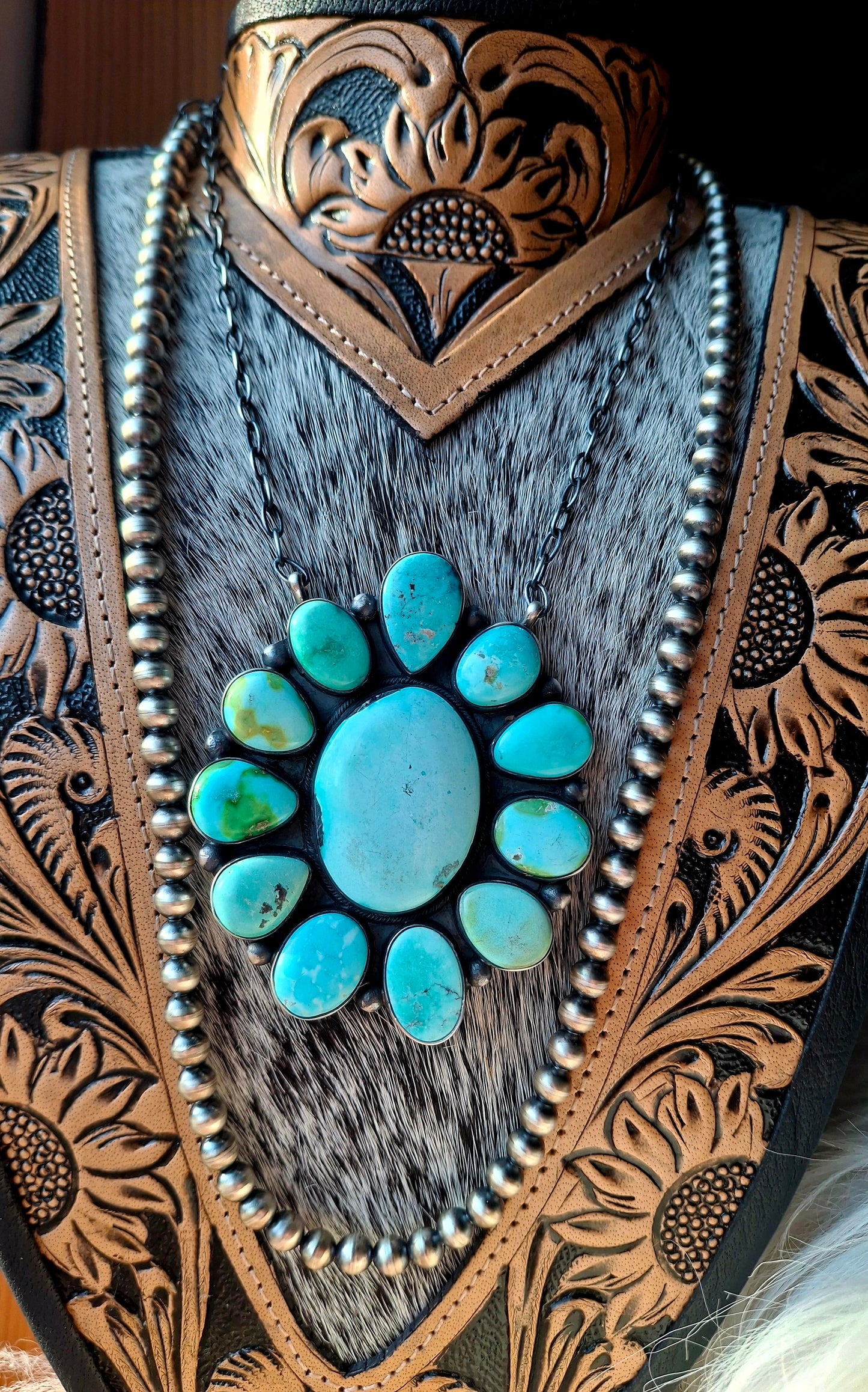 Jumbo Mixed Turquoise Cluster Necklace