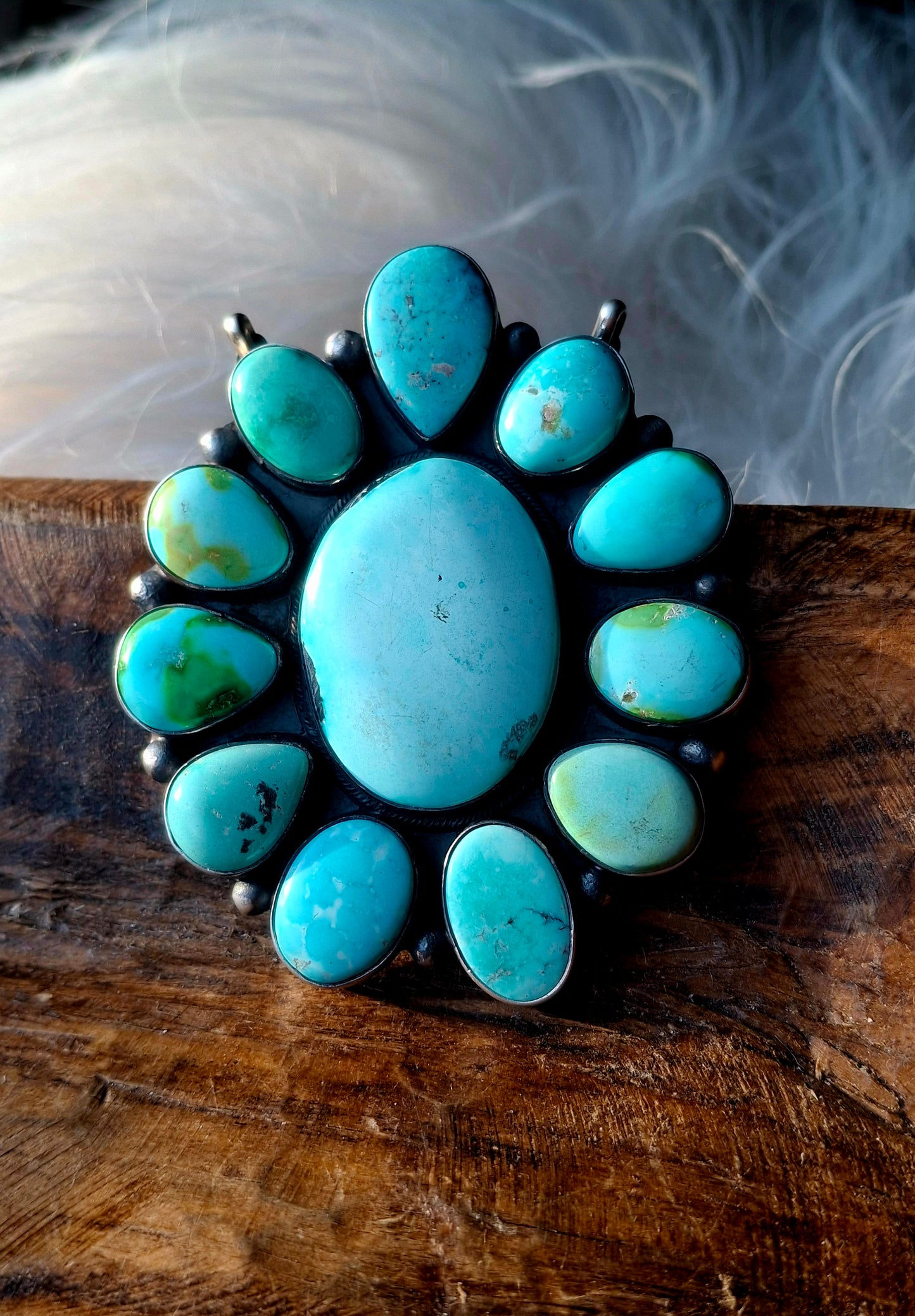 Jumbo Mixed Turquoise Cluster Necklace
