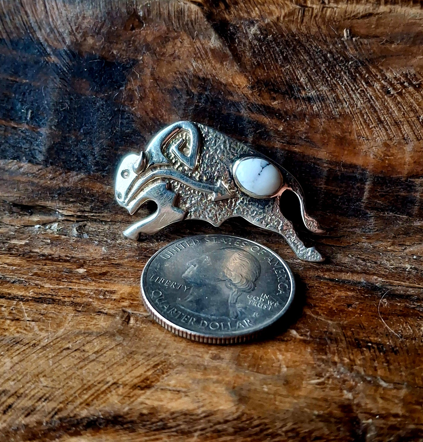 White Buffalo Bison Pin