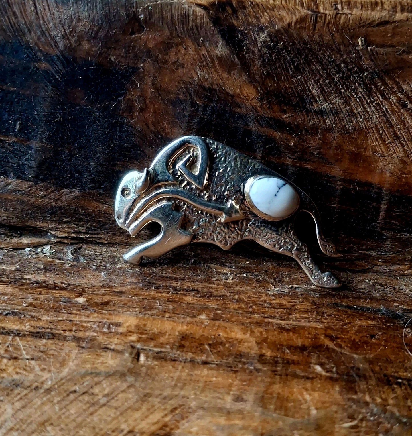 White Buffalo Bison Pin