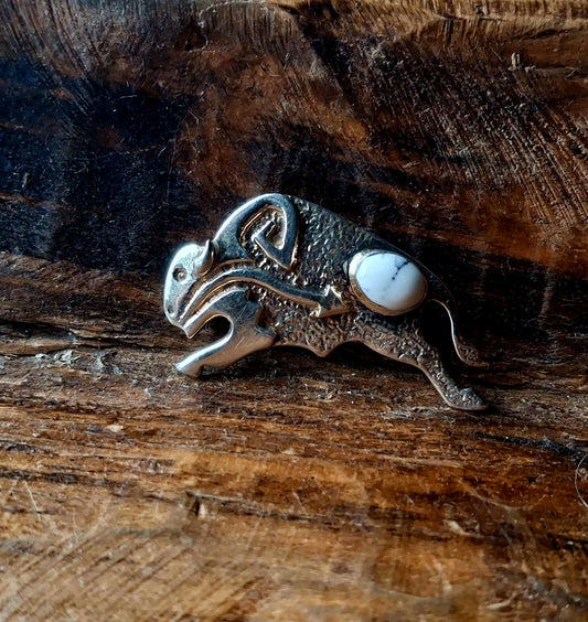 White Buffalo Bison Pin