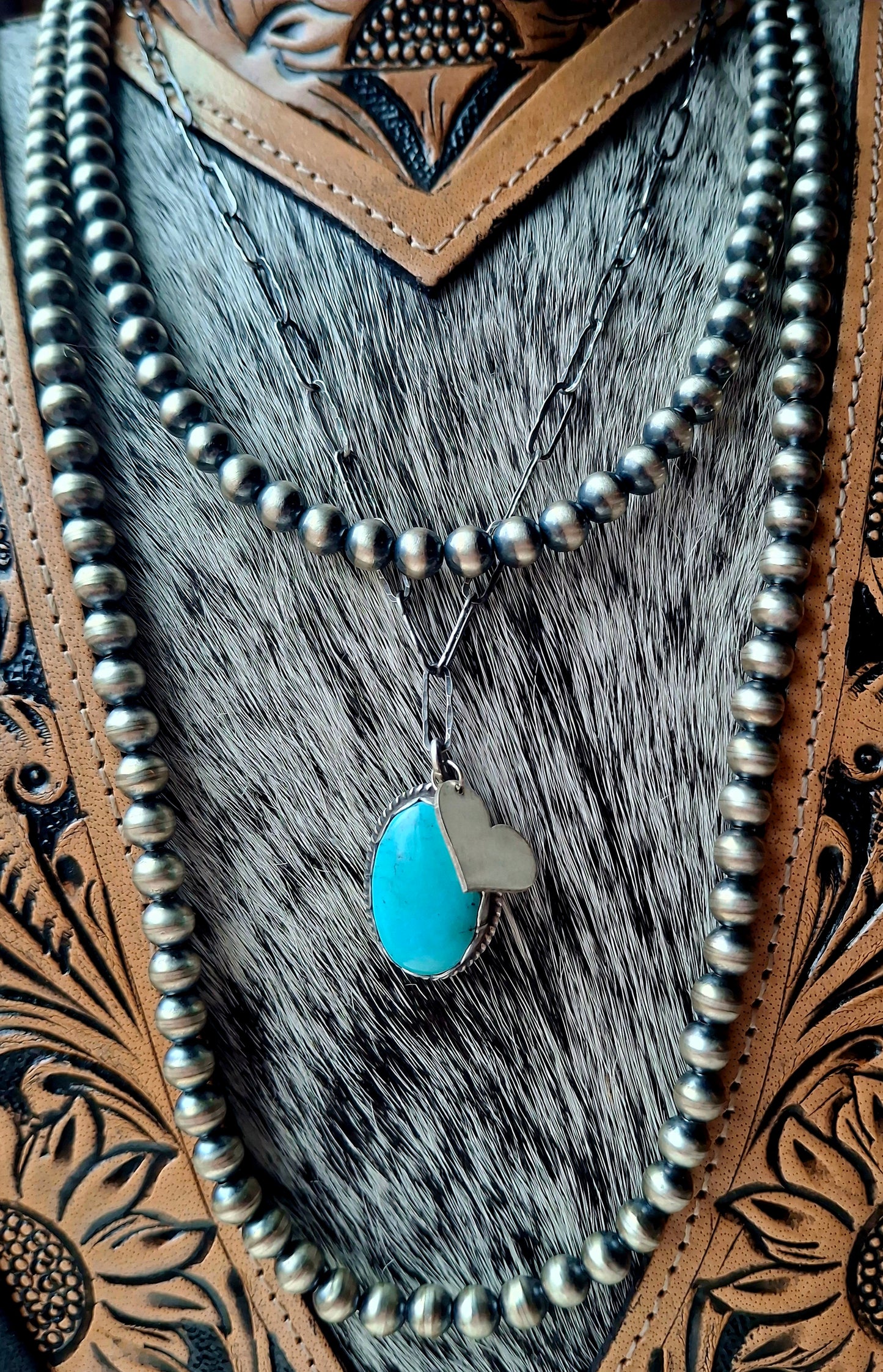 Kingman Necklace w/ Heart Charm