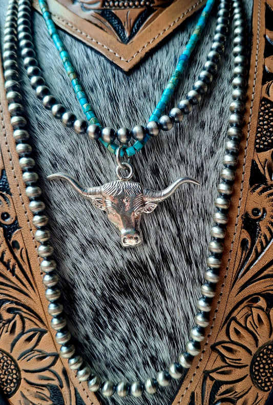 Sterling Longhorn Pendant