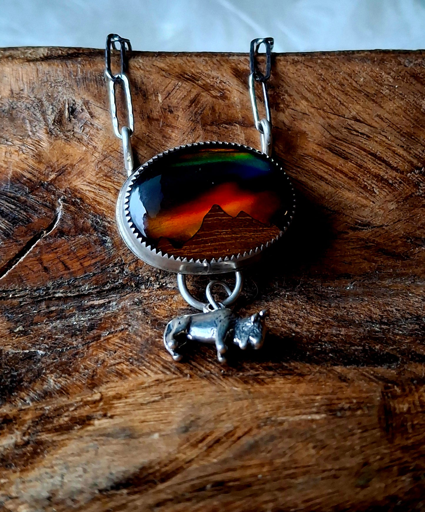 Aurora Opal Bison Necklace