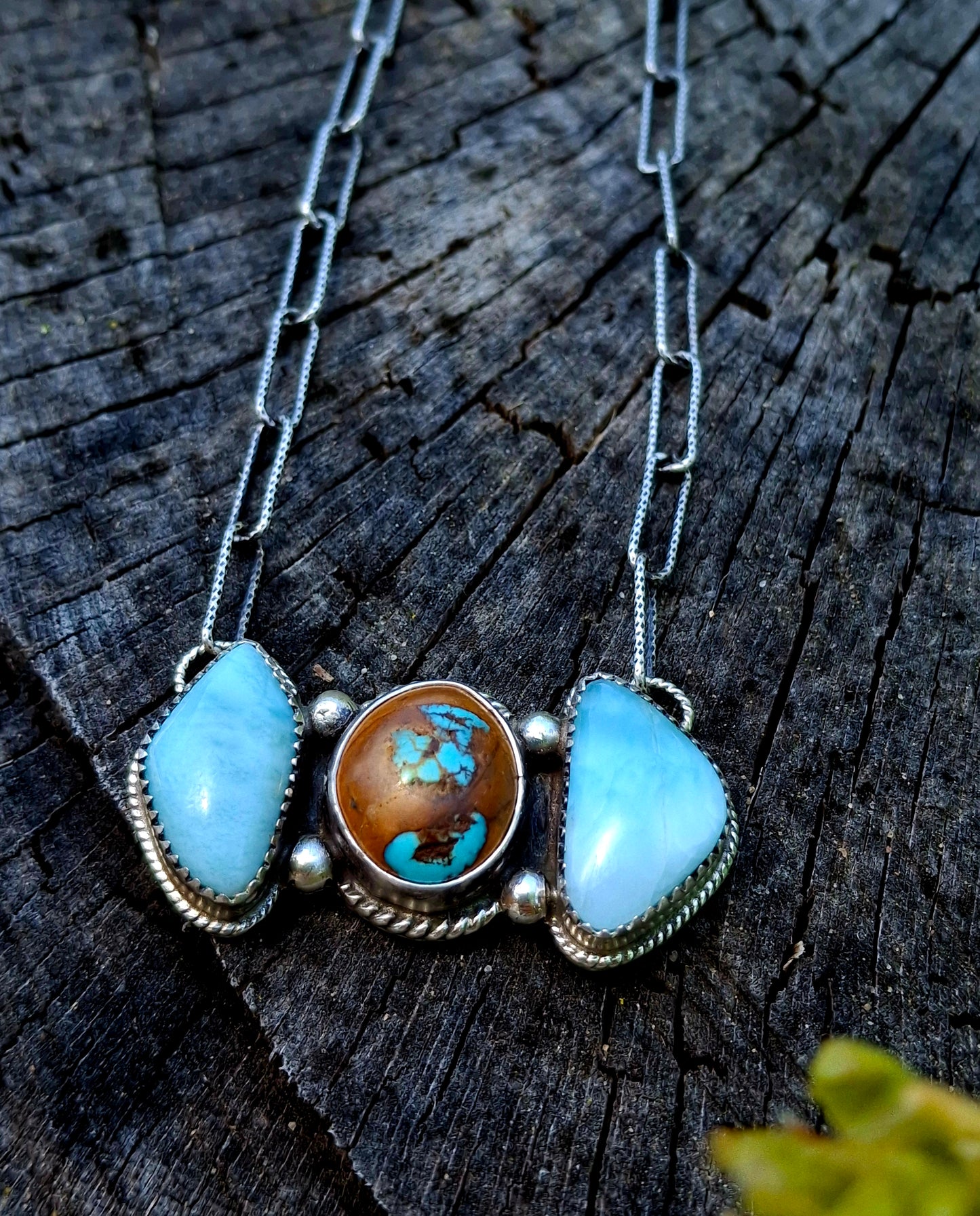 Larimar & Royston Ribbon Necklace