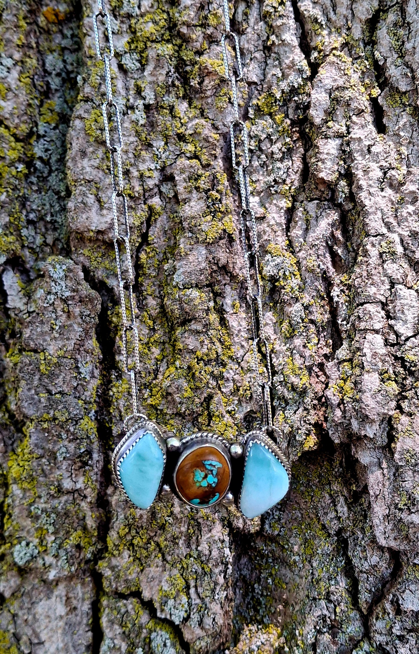 Larimar & Royston Ribbon Necklace