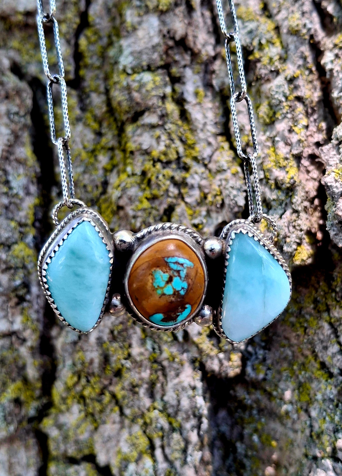 Larimar & Royston Ribbon Necklace