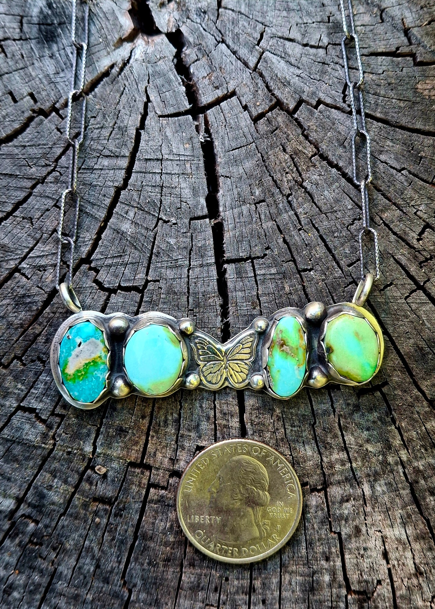 Sonoran Gold Butterfly Bar Necklace